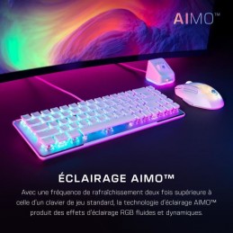 ROCCAT Vulcan II Mini RGB Blanc Clavier filaire Optique et mécanique AZERTY - vue éclairage AIMO