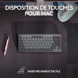 LOGITECH MX Mechanical Mini Gris Sidéral Clavier sans fil pour Mac (920-010833) - vue disposition des touches