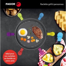 FAGOR FG830 Noir Appareil a Raclette 6 personnes grill - 800W - vue fonction grill