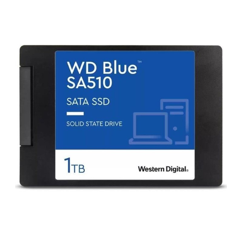 WESTERN DIGITAL 1To SSD WD Blue SA510 SATA 2.5'' 7mm (WDS100T3B0A) - vue de dessus