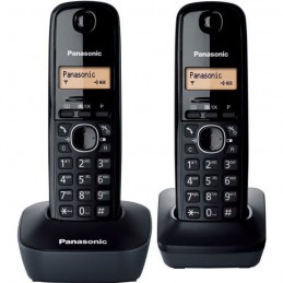 PANASONIC KX-TG1612FRH Duo Noir Téléphone Sans Fil Sans Répondeur