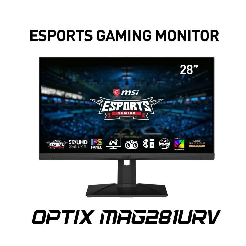 MSI Optix MAG281URV Ecran PC 28'' 4K - 4ms - 60Hz - 2x HDMI, DisplayPort - vue de face