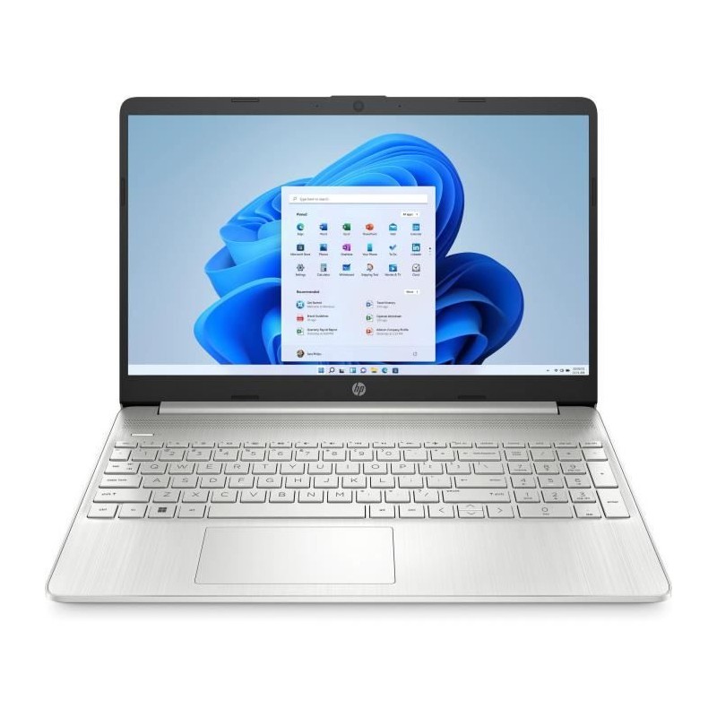 HP 15s-eq1166nf PC Portable 15'' HD - Athlon Silver 3050U - RAM 4Go - SSD 256Go - W11 - AZERTY - vue de face