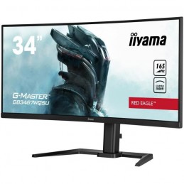 IIYAMA G-Master Red Eagle GB3467WQSU-B5 Ecran PC 34'' UWQHD Gamer incurvé - 165Hz - 2x HDMI, 2x DP - vue de 3/4