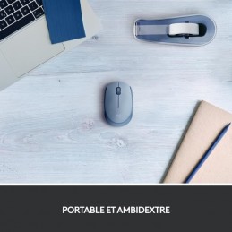 LOGITECH M171 Souris Sans Fil 2.4 GHz - Bleu Gris (910-006866) - vue ambidextre