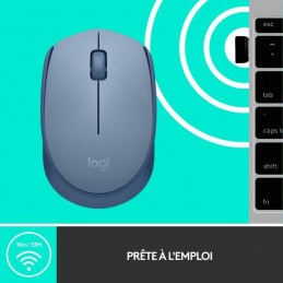 LOGITECH M171 Souris Sans Fil 2.4 GHz - Bleu Gris (910-006866) - vue de dessus