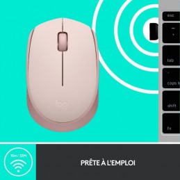 LOGITECH M171 Souris Sans Fil 2.4 GHz - Rose (910-006865) - vue de dessus