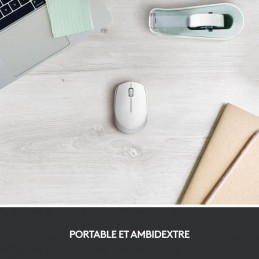 LOGITECH M171 Souris Sans Fil 2.4 GHz - Blanc cassé (910-006867) - vue ambidextre