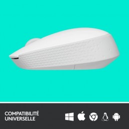 LOGITECH M171 Souris Sans Fil 2.4 GHz - Blanc cassé (910-006867) - vue de profil