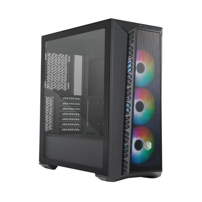 COOLER MASTER MasterBox MB520 Noir A-RGB Boitier PC Moyen tour ATX Façade Mesh (MB520-KGNN-S00) - vue de trois quart