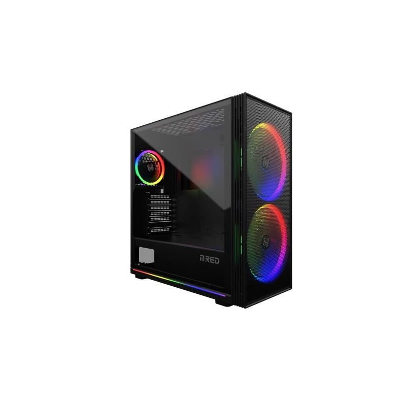 MRED Storm Destroyer Alpha-G Noir RGB Boitier PC ATX Moyen tour Gamer (MRF-003A) - vue de trois quart