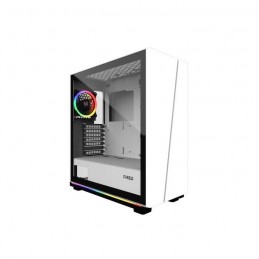 MRED Destroyer Strip-G Blanc RGB Boitier PC ATX Moyen tour Gamer (MR-005S) - vue de trois quart