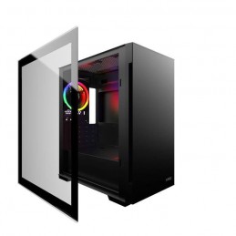 MRED Mercury Noir RGB Boitier PC Moyen tour ATX Gamer (MR-017) - vue de trois quart