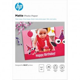 HP Papier photo mat A6 180gr 10x15cm - 25 feuilles (7HF70A)