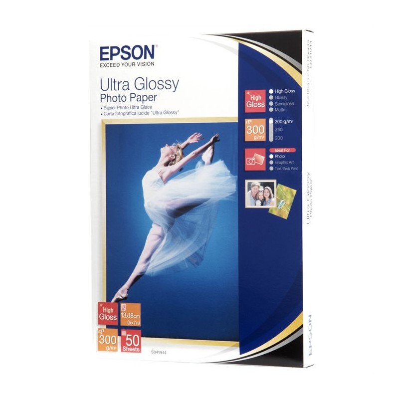 EPSON C13S041944 Papier photo Ultra Glossy 50 feuilles 13x18 300gr