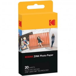 KODAK ZINK Papier photo 50 x 76 mm - 20 feuilles pour appareil PRINTOMATIC - Papier premium - Couleurs vives HD - Anti-bavures