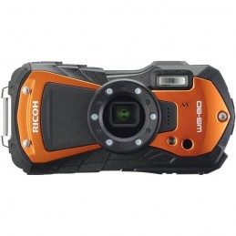 RICOH WG 80 Appareil Photo Compact Orange Etanche - 16Mp, Robuste, Vidéo et Eclairage led - vue de face