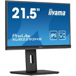 IIYAMA XUB2293HS-B5 Ecran PC 22'' FHD - Dalle IPS - 3ms - 75Hz - HDMI, DP - mode portrait - vue de trois quart