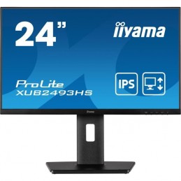 IIYAMA ProLite XUB2493HS-B5 Ecran PC 24'' FHD - Dalle IPS - 4ms - 75Hz - HDMI, DP - Réglable en hauteur - vue de face