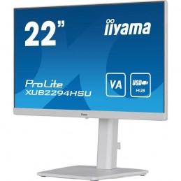 IIYAMA ProLite XUB2294HSU-W2 Blanc Ecran PC 22'' FHD - Dalle VA - 1ms - 75Hz - HDMI, DP - vue de trois quart