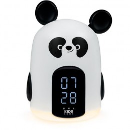 BIGBEN INTERACTIVE Noir et Blanc Réveil veilleuse forme panda - vue de face avec veilleuse