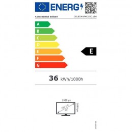 CONTINENTAL EDISON CELED40FHDSA22B6 TV LED 40'' (100 cm) Android TV - 3x HDMI - vue étiquette énergie