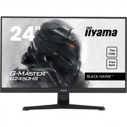 IIYAMA G-Master Black Hawk G2450HS-B1 Ecran PC 24'' FHD Gamer - Dalle VA - 1ms - 75Hz - HDMI, DP - FreeSync - vue de face