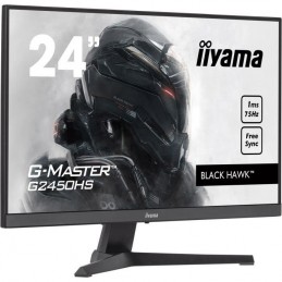 IIYAMA G-Master Black Hawk G2450HS-B1 Ecran PC 24'' FHD Gamer - Dalle VA - 1ms - 75Hz - HDMI, DP - FreeSync - vue de 3/4