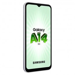 SAMSUNG Galaxy A14 5G Argent Smartphone 6.6'' - RAM 4Go - 64Go - Android 13 - vue de trois quart gauche