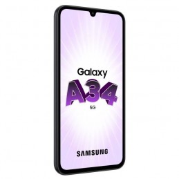 SAMSUNG Galaxy A34 5G Noir Smartphone 6.6'' - RAM 6Go - Stockage 128Go - Android 13 - vue de trois quart gauche