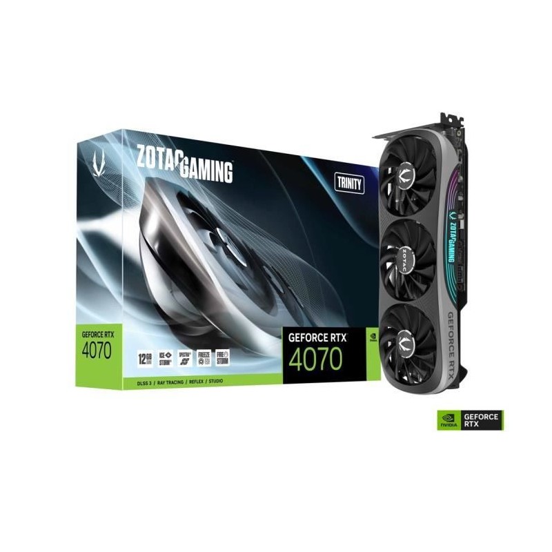 ZOTAC GeForce RTX 4070 Trinity 12Go Carte Graphique Nvidia - HDMI, DP - vue emballage