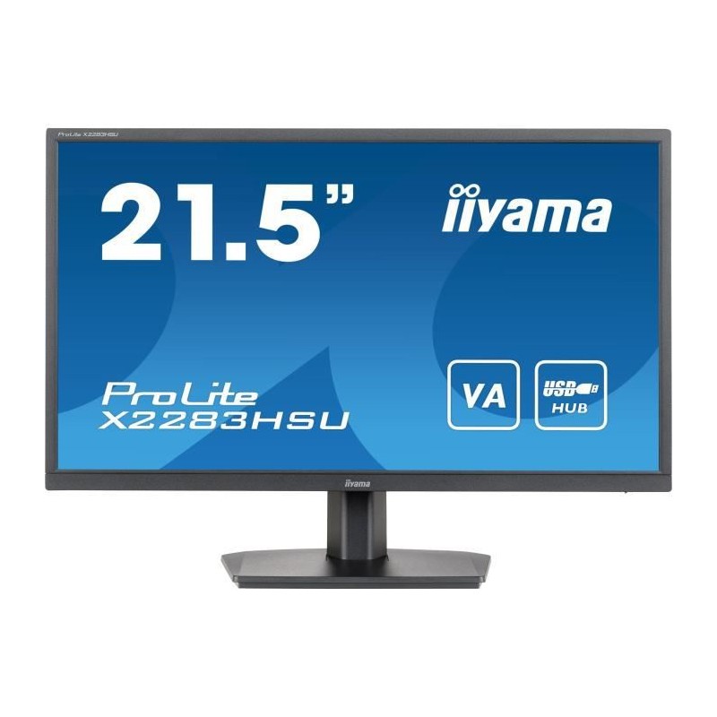 IIYAMA Prolite X2283HSU-B1 Ecran PC 22'' FHD - Dalle VA - 1ms - 75Hz - HDMI, DP, USB - Freesync