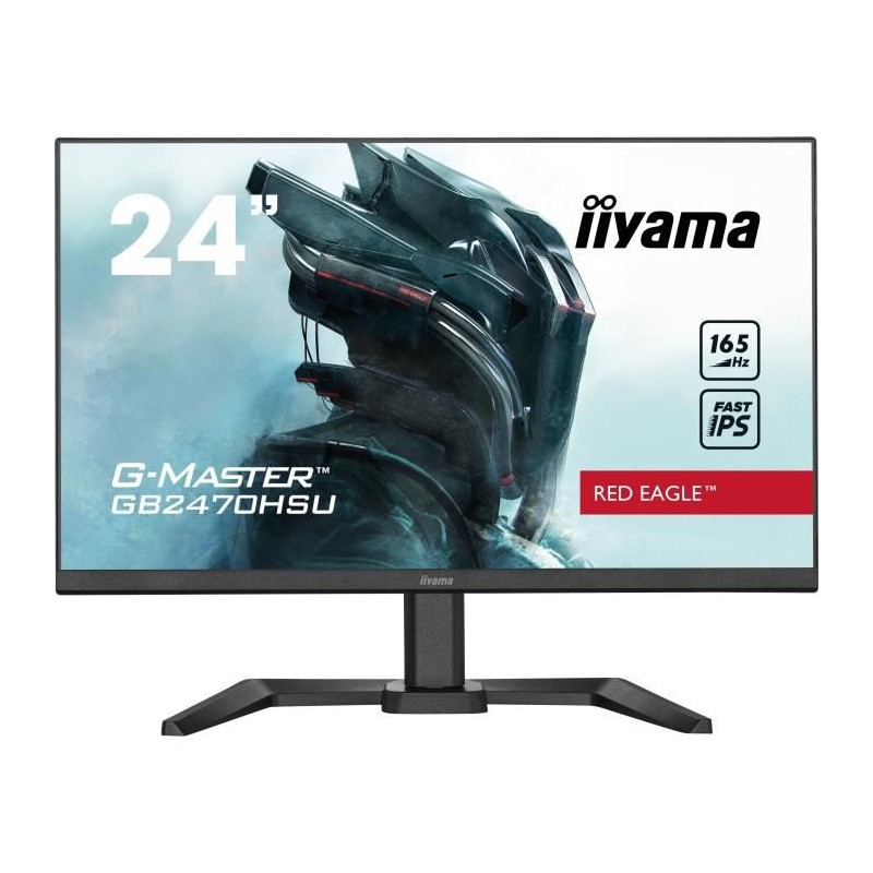 IIYAMA G-Master Red Eagle GB2470HSU-B5 Ecran PC 24'' FHD - Dalle Fast IPS - 0.8ms - 165Hz - HDMI, DP, USB - FreeSync