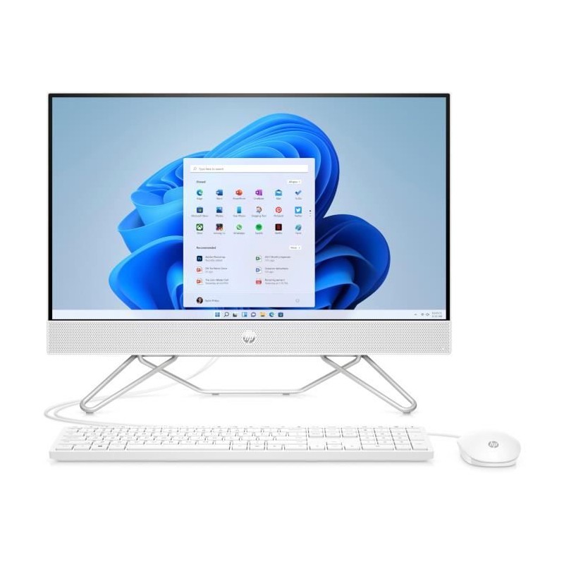 HP All in One 24-cb0115nf PC Tout-en-un 24'' FHD - Pentium J5040 - RAM 8Go - SSD 512Go - W11 - vue de face