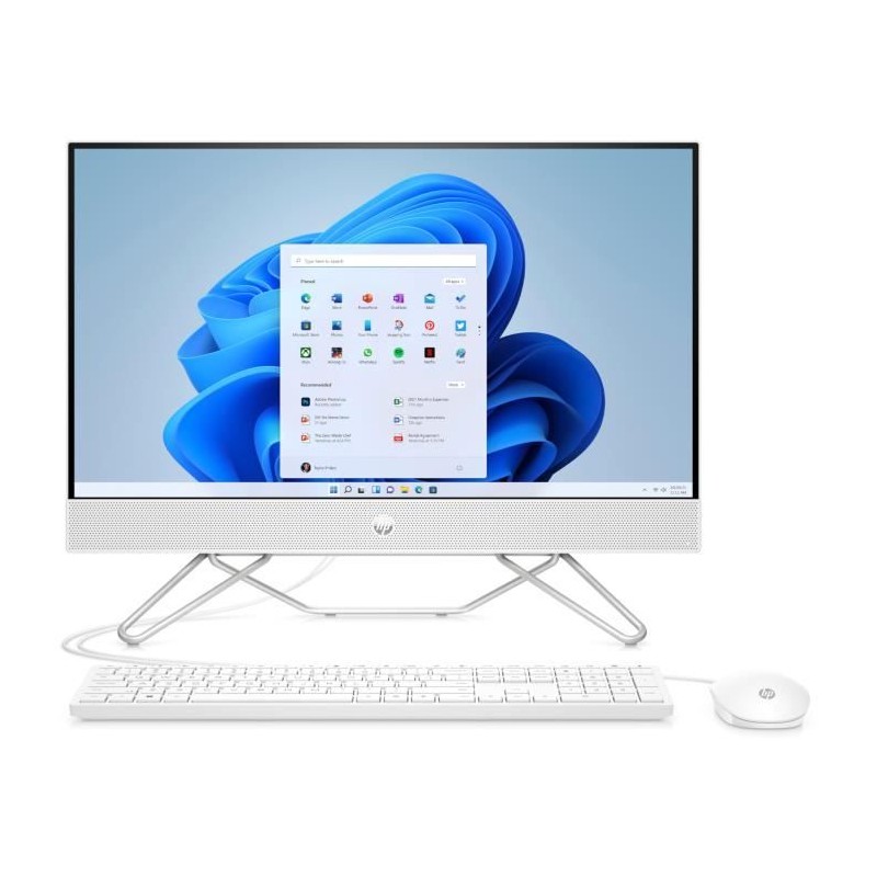 HP All-in-One 24-cb0136nf PC de bureau 24'' FHD - Celeron J4025 - RAM 8Go - SSD 256Go - W11 + Clavier et souris - vue de face