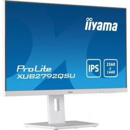 IIYAMA Prolite XUB2792QSU-W5 Ecran PC 27'' WQHD - Dalle IPS - 5ms - 75Hz - HDMI, DP, DVI - USB - vue de trois quart