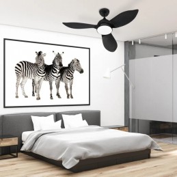 FARELEK CORSICA Noir Ventilateur de plafond diam. 116cm 70W + éclairage LED - vue