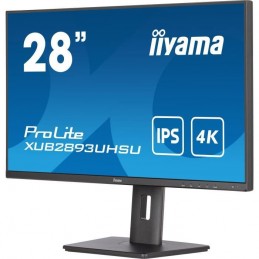 IIYAMA ProLite XUB2893UHSU-B5 Ecran PC 28'' 4K (3840x2160) - IPS LED - HDMI, DP, USB - vue de trois quart