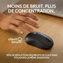 LOGITECH M240 Graphite Souris sans fil Bluetooth Compacte (910-007119) - vue moins de bruit