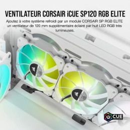 CORSAIR SP120 RGB ELITE Blanc Ventilateur SP Series 120mm (CO-9050136-WW) - vue en situation