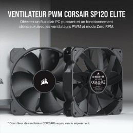 CORSAIR SP120 ELITE Noir Ventilateur SP ELITE Series 120mm AirGuide (CO-9050161-WW) - vue puissant