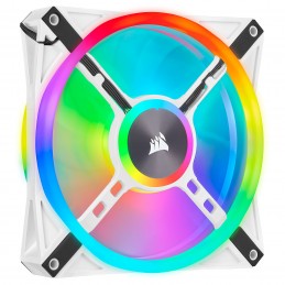 CORSAIR QL140 RGB Blanc Ventilateur Boitier PC 140mm PWM (CO-9050105-WW) - vue de trois quart