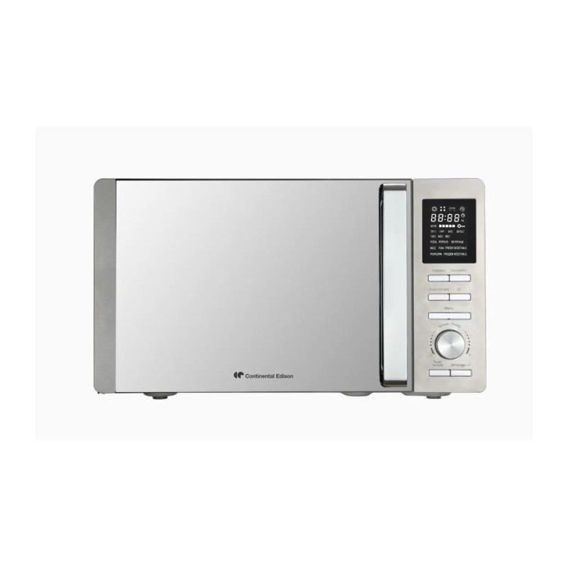 CONTINENTAL EDISON CEMO25SG13S3 Silver Micro-ondes combiné 25L - 900W - Grill 1000W - Plateau 27cm