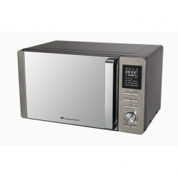 CONTINENTAL EDISON CEMO25SG13S3 Silver Micro-ondes combiné 25L - 900W - Grill 1000W - Plateau 27cm - vue de trois quart