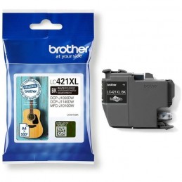 BROTHER LC421XLBK Cartouche d'encre Noir XL authentique (500 pages) pour DCP-J1050DW, MFC-J1010DW et DCP-J1140DW