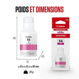 CANON GI-56M Magenta Bouteille d'encre (4431C001) pour MAXIFY GX3050, GX5050, GX7050 - vue dimensions