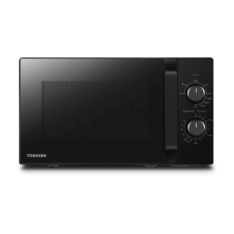 TOSHIBA MW2-MG20P(BK) Noir Micro-ondes grill pose libre 20L - 800W - Grill 1000W - Plateau 25.5cm