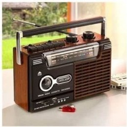 INOVALLEY RK10N Marron et Noir Radio AM FM K7 Lecteur enregistreur - vue en situation