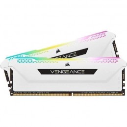 CORSAIR Vengeance RGB Pro SL 16Go DDR4 (2x 8Go) RAM DIMM 3200MHz - 1.35V - Blanc (CMH16GX4M2E3200C16W)