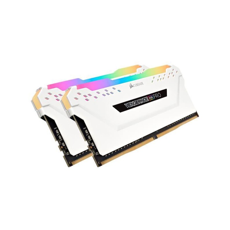 CORSAIR Vengeance RGB Pro 16Go DDR4 (2x 8Go) RAM DIMM 3200MHz CL16  (CMW16GX4M2C3200C16W) avec Quadrimedia